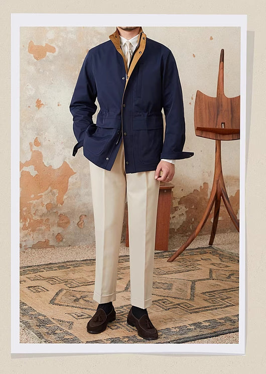 Chaqueta Italiana Impermeable Ajustada al Cintura - Otoño e Invierno - Image 10