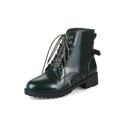 Botas Cortas Martin con Cordones Frontales Charol - Tallas Grandes - Image 9