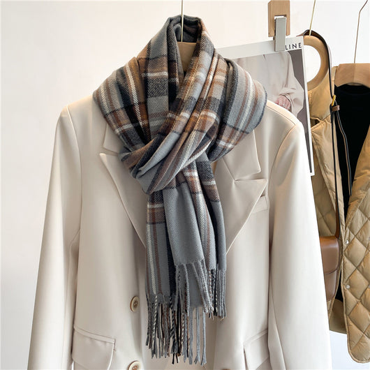 Bufanda Cuadros Invierno Efecto Cachemira - Versátil y Acogedora - Image 10