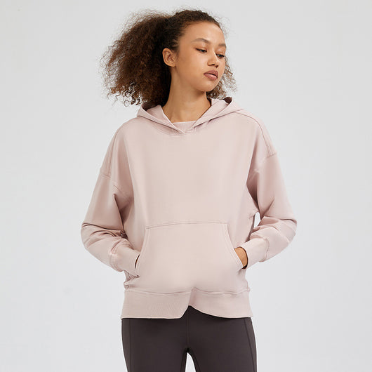 Sudadera Hoodie Oversize de Color Liso con Hombros Caídos - Image 16
