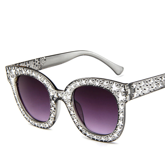 Gafas de Sol Cat Eye Marino con Detalles de Estrellas para Mujer