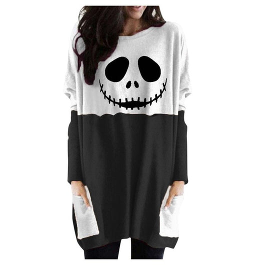 Blusa Larga Estampada para Halloween con Fantasma y Calabaza - Image 16