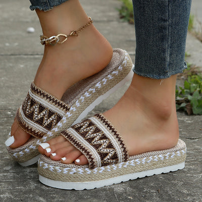 Sandalias Étnicas Verano Mujer - Chanclas Plataforma Gruesa Colores Pastel - Image 4