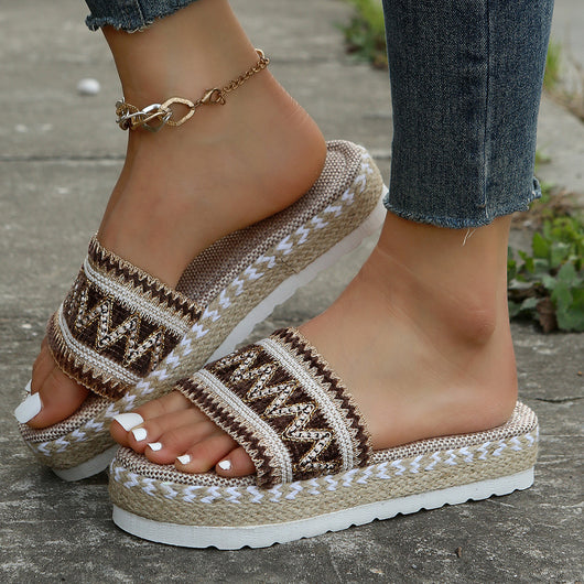 Sandalias Étnicas Verano Mujer - Chanclas Plataforma Gruesa Colores Pastel - Image 4