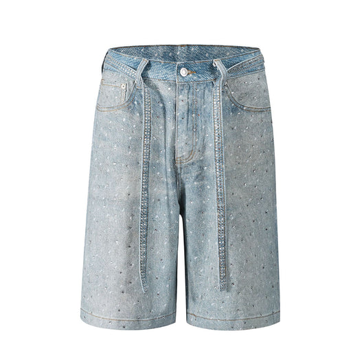 Shorts de Mezclilla con Cinturón Brillante Estilo Ins - Image 4