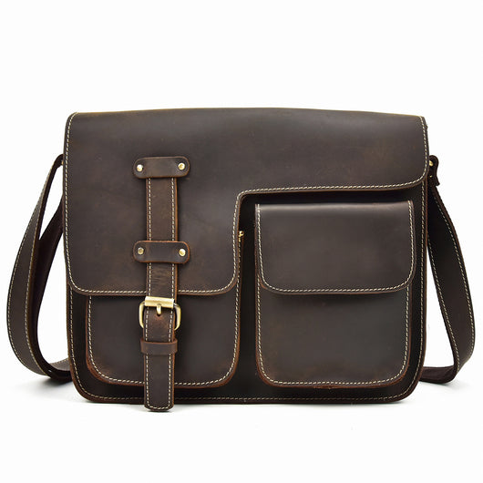 Bolso Tote de Cuero Crazy Horse Gran Capacidad - Image 15