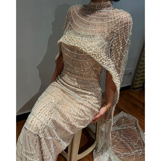 Vestido Largo de Lujo Pearl con Caída Elegante - Image 4