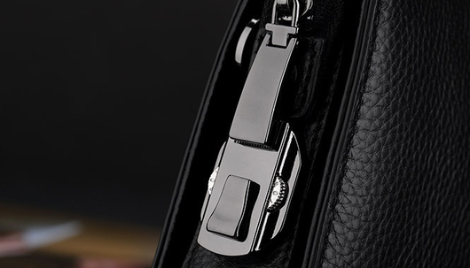 Cartera de Cuero Genuino para Hombre con Cierre de Combinación - Image 8