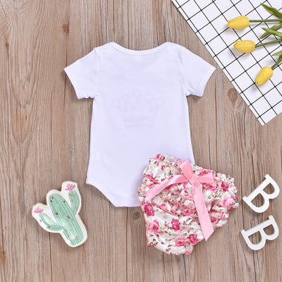 Conjunto de Dos Piezas: Falda Floral con Corona Bordada para Niñas - Image 8