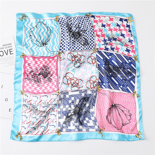 Pañuelo Retro Cuadrado Pequeño de Cachemira para Mujer - Image 41