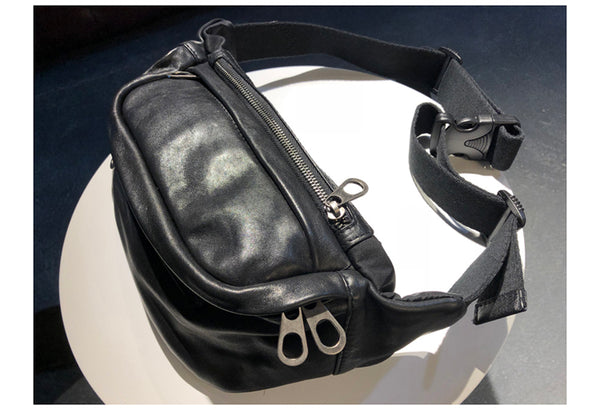 Bolsa Bandolera de Cuero Genuino Estilo Vintage para Hombre