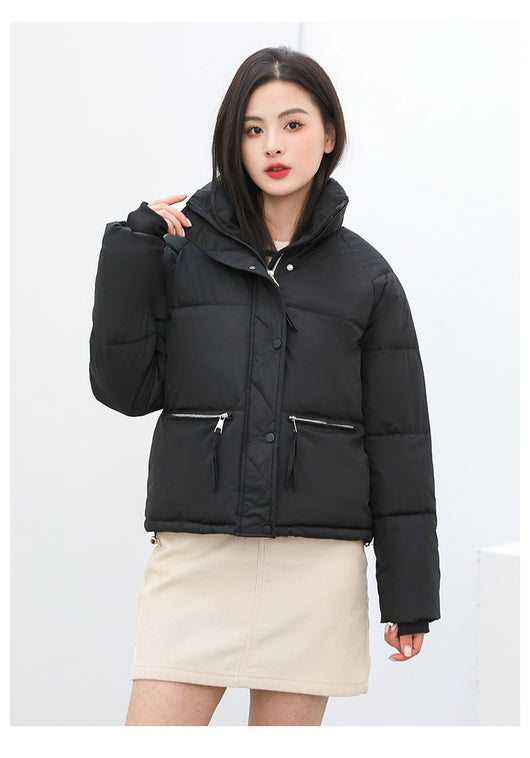 Abrigo Acolchado Holgado de Cuello Alto - Estilo Casual Moderno - Image 10