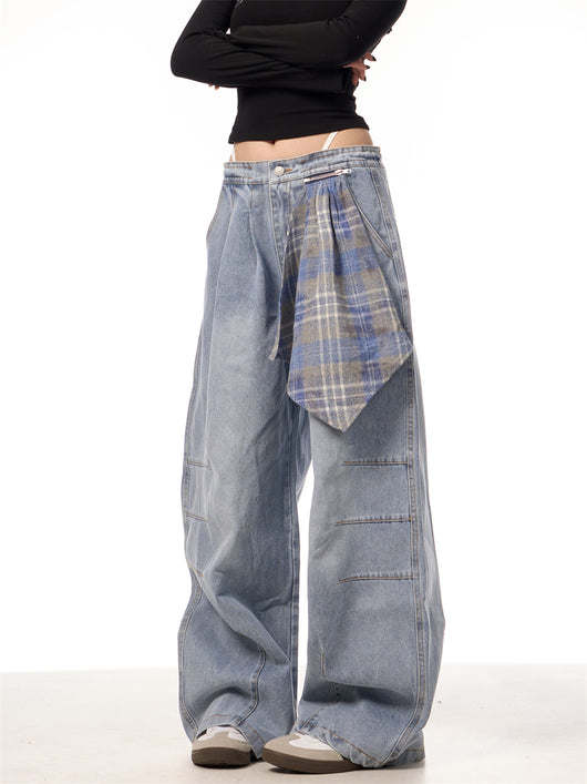 Jeans Retro con Pañuelo Cuadrado Desmontable y Cierre de Machete - Image 4