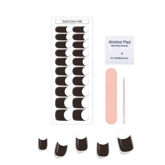 Pegatinas de Uñas Gel Francés Semicocidas Impermeables Color Sólido - Image 6