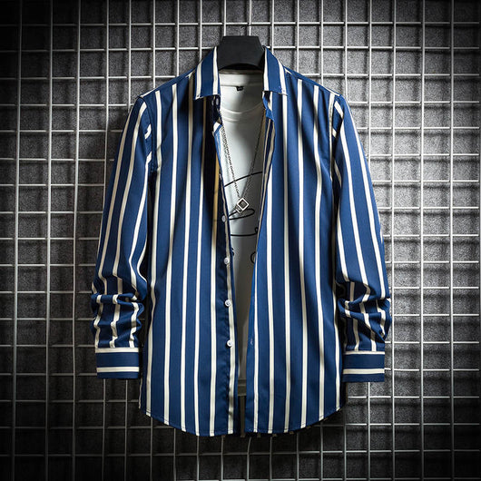 Camisa Manga Larga Slim Fit Estilo Coreano Talla Grande Hombre - Image 7