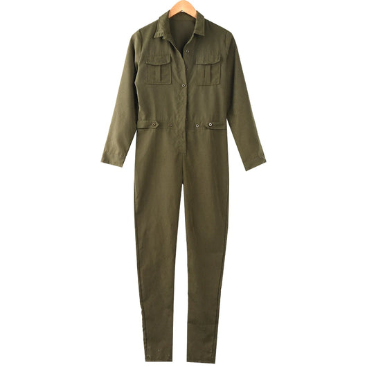 Jumpsuit de Manga Larga Color Sólido - Image 5