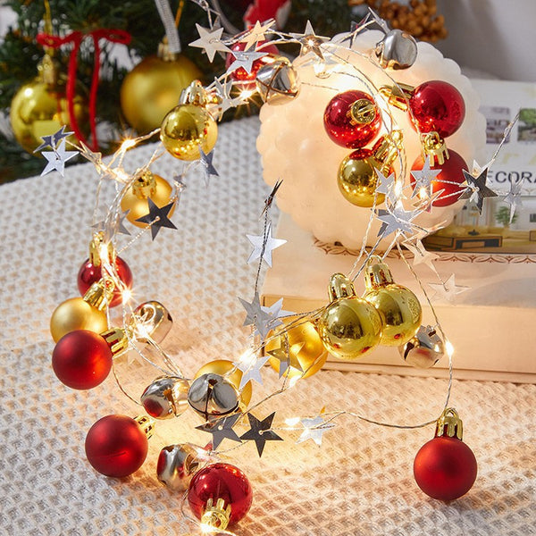 Cadena de Luces LED con Campanas Navideñas - Decoración Navideña Interior