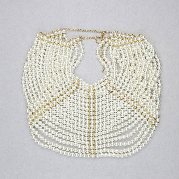 Collar Chal de Perlas Elegante y Sofisticado