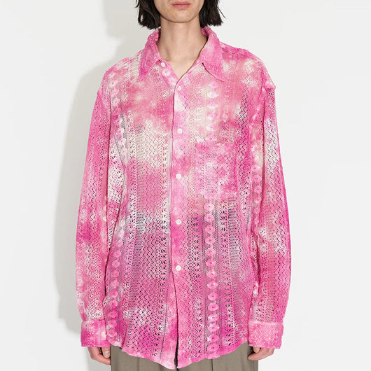 Camisa Casual Hombre con Encaje Hueco y Drapeado Elegante - Image 8