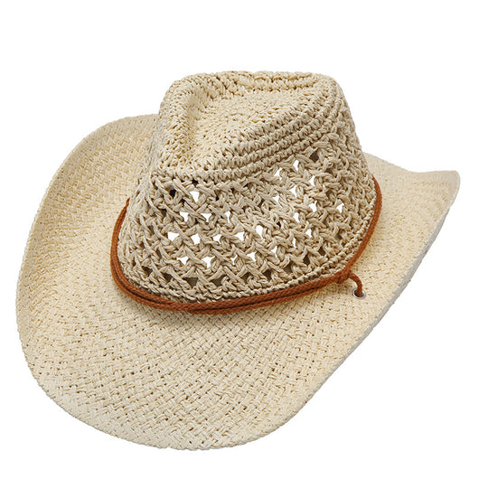 Sombrero Vaquero Plegable de Rafia Hueca Unisex - Image 8