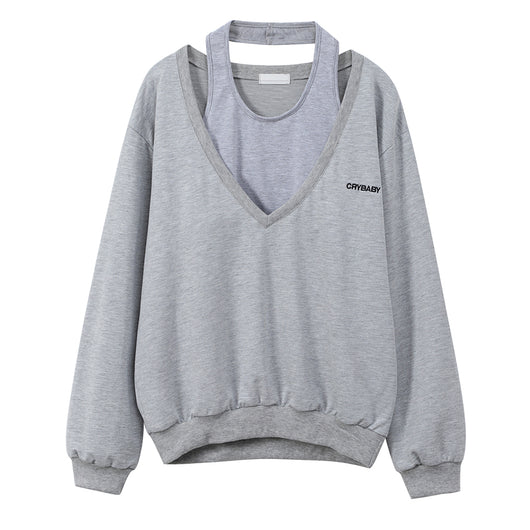 Suéter V-Neck Gris para Mujer - Diseño Minimalista y Sofisticado - Image 13