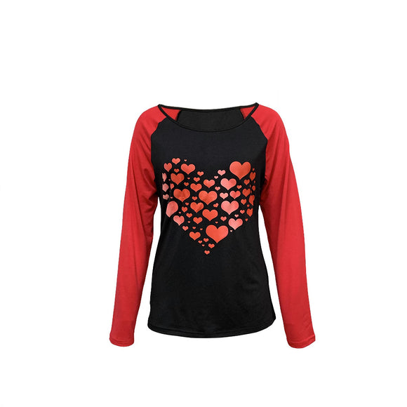 Camiseta Manga Larga Cuello Redondo Estampado Love para Mujer