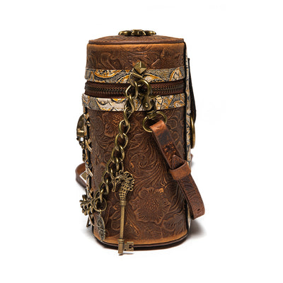 Bolso Bucket Retro de Cuero Genuino para Mujer - Image 8