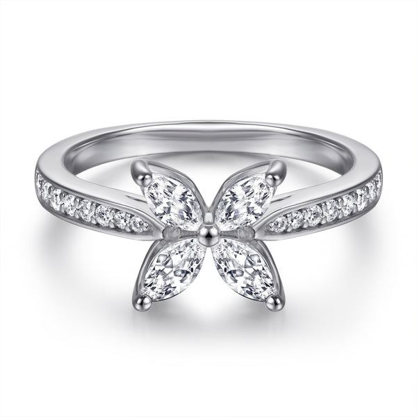 Anillo de Plata Esterlina 925 Gardenia con Circonita Ojo de Caballo para Mujer - Image 2
