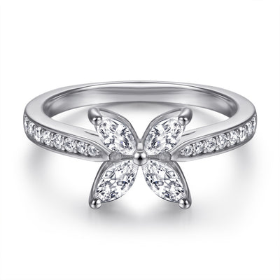 Anillo de Plata Esterlina 925 Gardenia con Circonita Ojo de Caballo para Mujer - Image 2