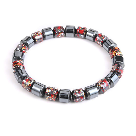 Pulsera Elástica de Piedra Negra Natural para Hombre - Image 7