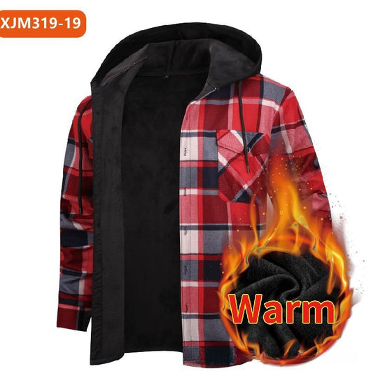 Camisa Cuadros con Capucha y Forro Polar para Hombre - Image 10