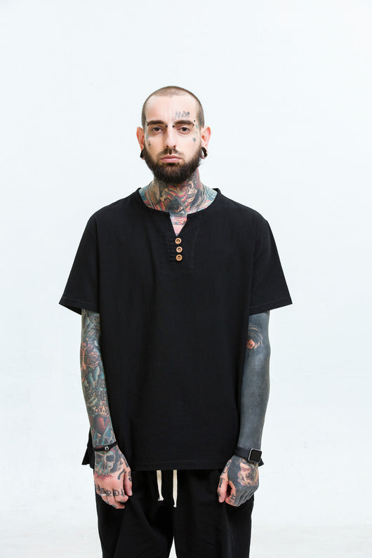Camiseta Hombre Algodón y Lino Suelta - Image 13