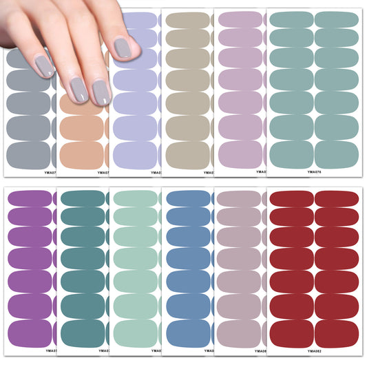 Calcomanías de Uñas Impermeables Color Sólido