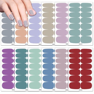 Calcomanías de Uñas Impermeables Color Sólido