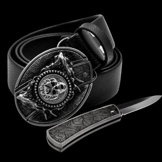 Cinturón de Cuero con Cuchillo Integrado y Hebilla de Seguridad - Image 6