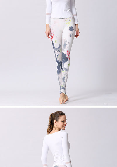 Pantalones de yoga cintura alta estampados para mujer - Diseño europeo y americano - Image 9