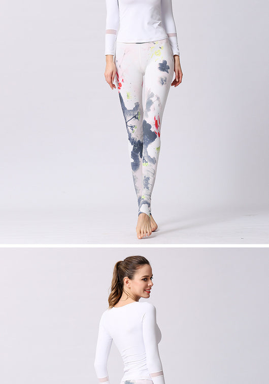 Pantalones de yoga cintura alta estampados para mujer - Diseño europeo y americano - Image 9