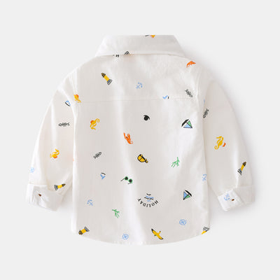 Camisa Infantil Manga Larga con Estampado Cartoon - Diseño Casual Moderno - Image 5