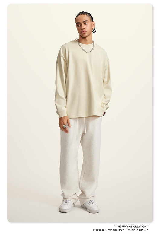 Camiseta Manga Larga Oversize para Hombre - Algodón Puro Otoño Invierno - Image 29