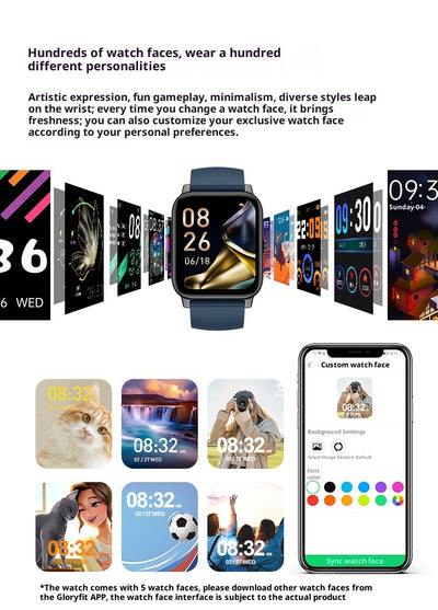 Reloj Inteligente P90 con Pantalla Cuadrada 185, Llamadas Bluetooth y Monitoreo de Salud - Image 10