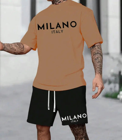 Traje Clásico de Cuello Redondo y Manga Corta Estilo Europeo - Image 3