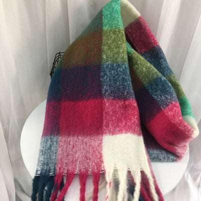 Bufanda de Cashmere a Cuadros con Rayas Coloridas para Otoño - Image 10