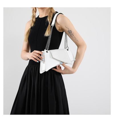Cartera Cuadrada de Cuero Brillante con Patrón de Piedra para Mujer - Image 37
