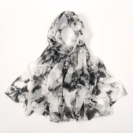 Pañuelo Ligero de Gasa Estampado Floral para Primavera y Verano - Image 38
