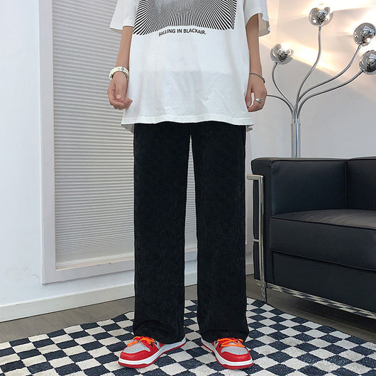 Pantalones Anchos Estilo Hong Kong con Diseño Vintage Desgastado para Hombre - Image 8