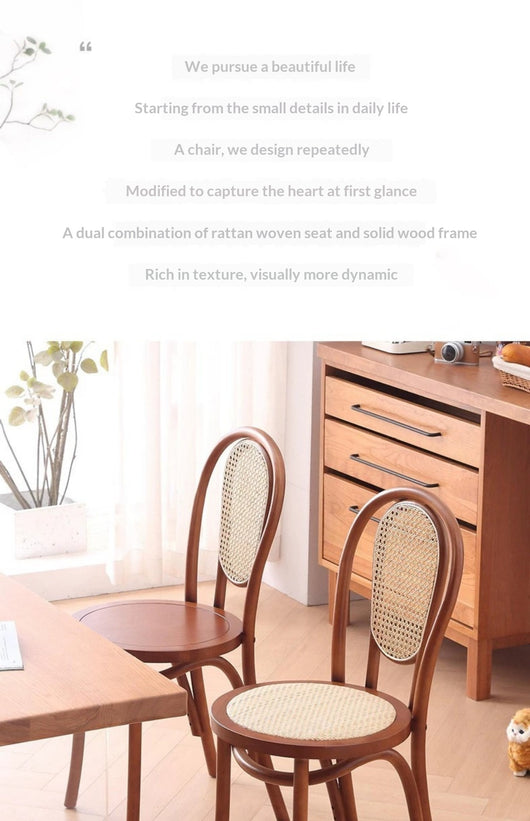 Sillas de Comedor Vintage Francesas de Madera Maciza con Tejido de Ratán - Image 24