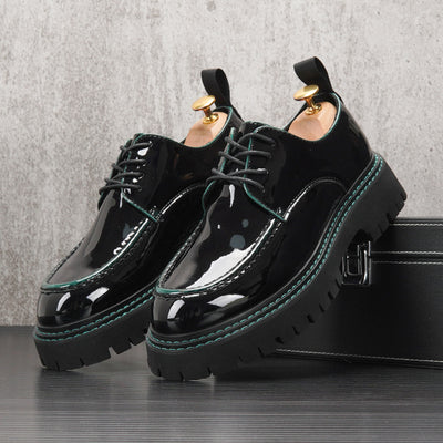 Zapatos Casuales Estilo Británico Retro para Hombre con Suela Elevada - Image 19