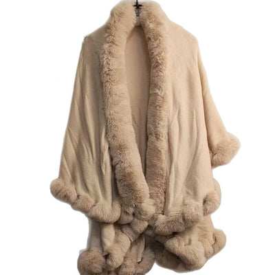 Capa Tejida Gruesa con Cuello de Pelaje para Otoño-Invierno - Image 12