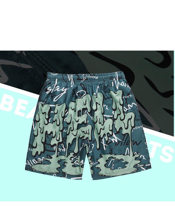 Pantalones Cortos Hip-Hop Hombre Verano Secado Rápido con Estampado