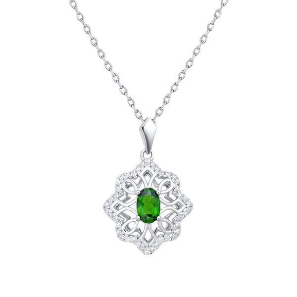 Collar Colgante Diopside Verde de Alta Calidad - Diseño Hueco Estrella Ocho - Image 6